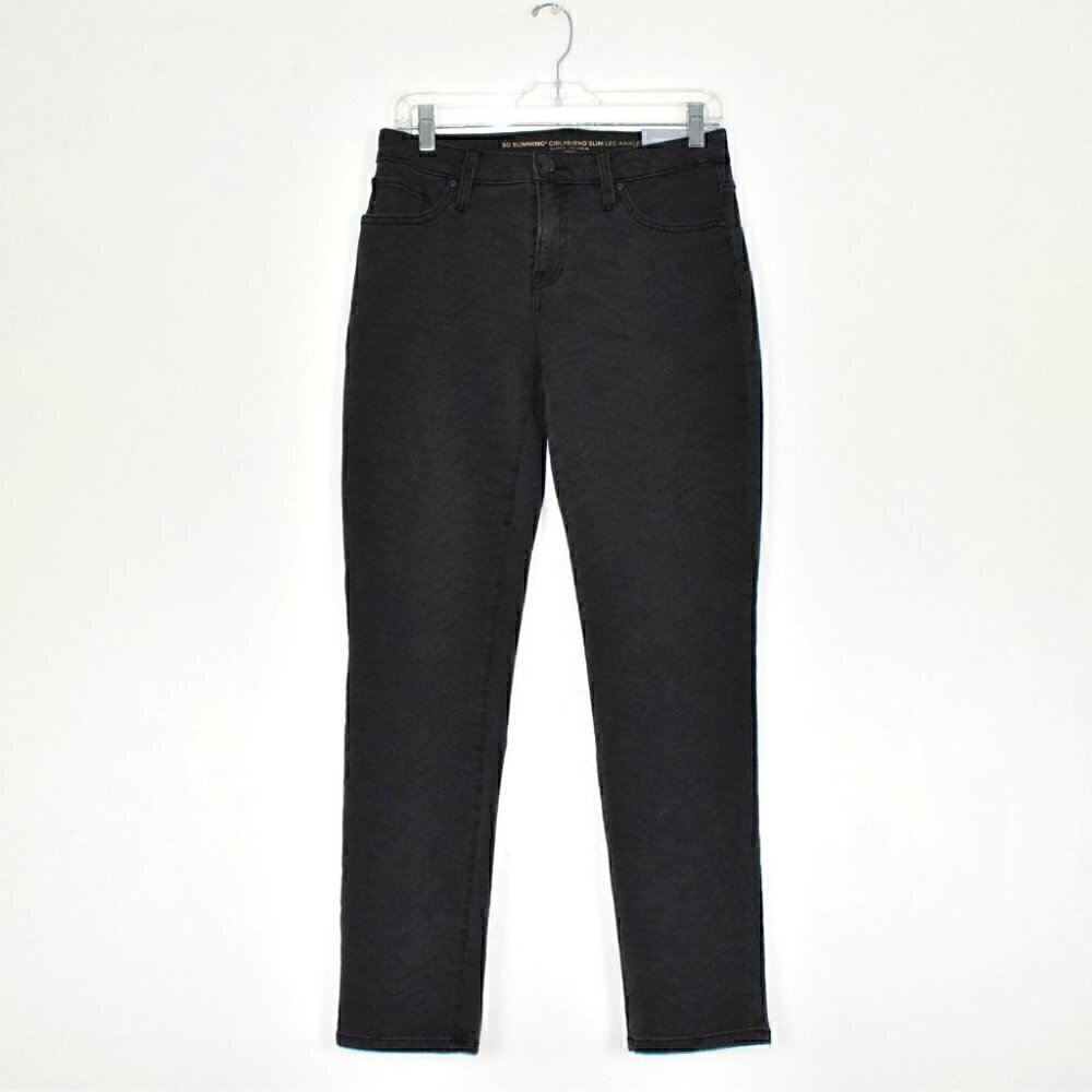 Chico's So Slimming Girlfriend Slim Leg Ankle Jeans Black Zebra Size 0/4R